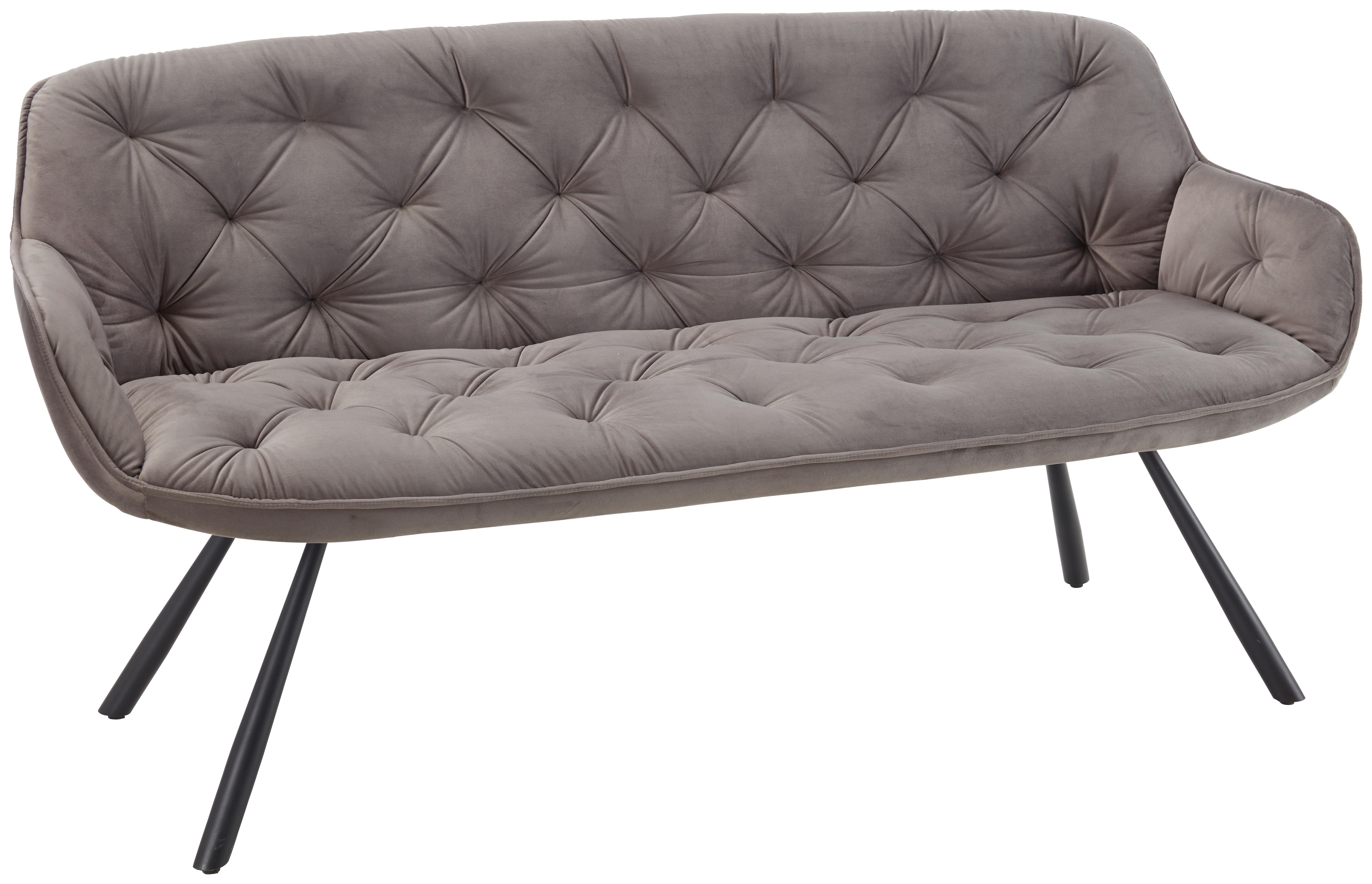 Bancă Eileen - negru/gri, Modern, metal/textil (171/88/65cm) - Premium Living