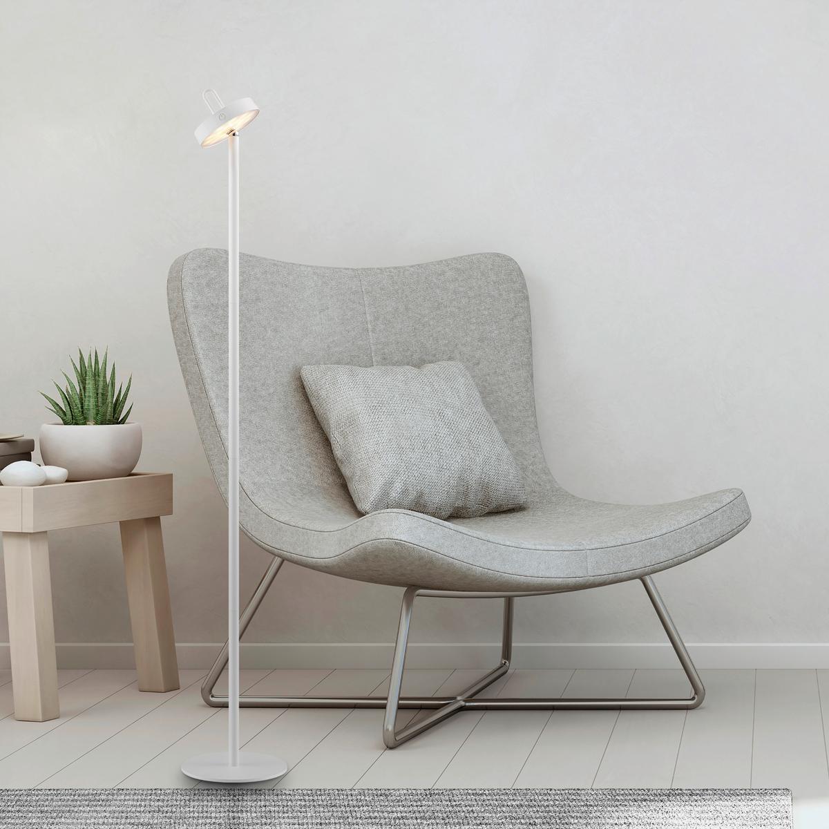 LED-Stehleuchte Amag Weiß max. 1,5 Watt - Weiß, MODERN, Kunststoff/Metall (18/18/125cm)