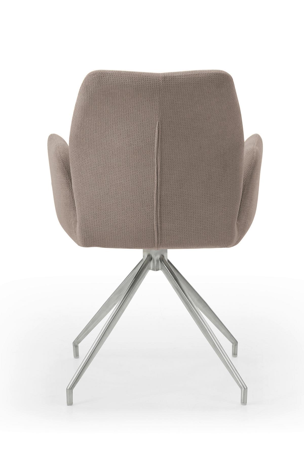 Naslanjač Robin, Rjava, Vrtljiv - srebrne barve/rjava, Moderno, kovina/tekstil (60/89/62cm) - Livetastic