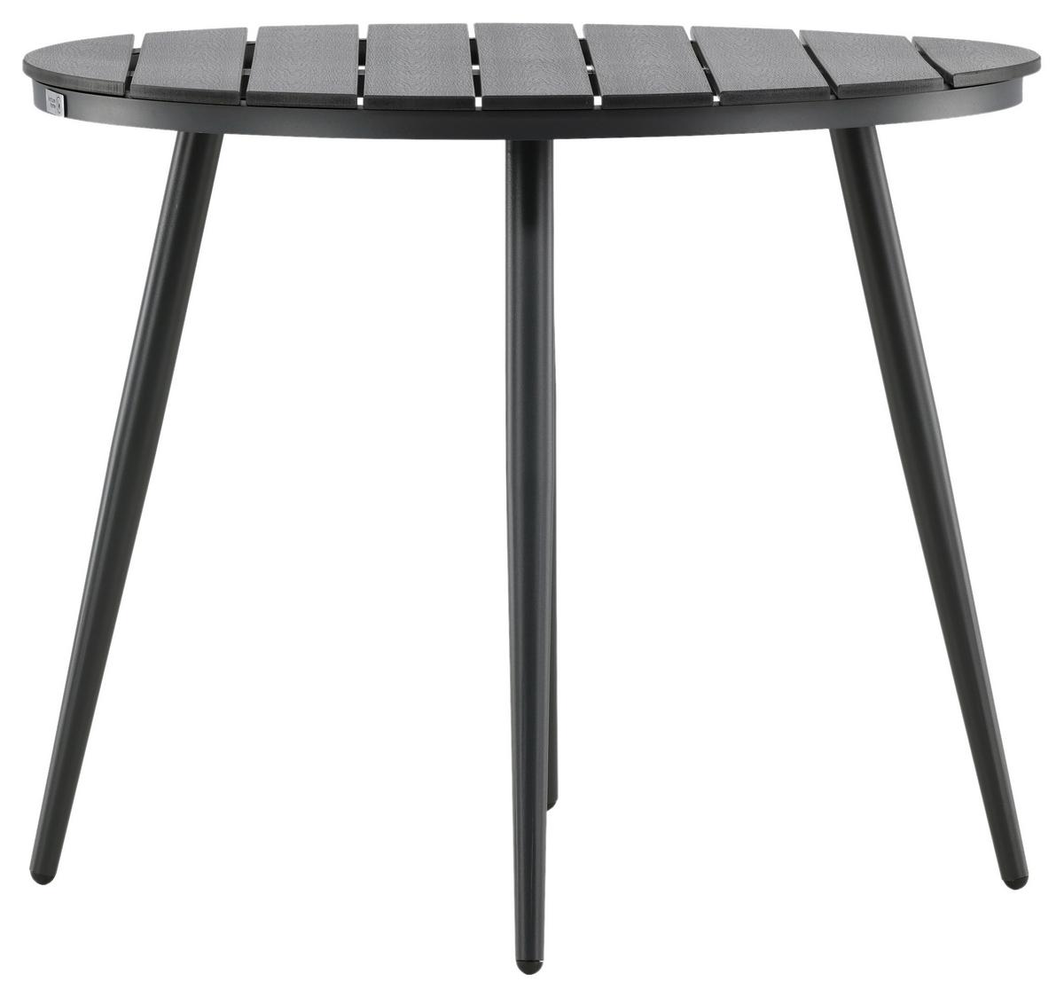 Gartentisch Break ca. 90x90 cm Schwarz - Schwarz, KONVENTIONELL, Kunststoff/Metall (90/74cm) - Gardenson