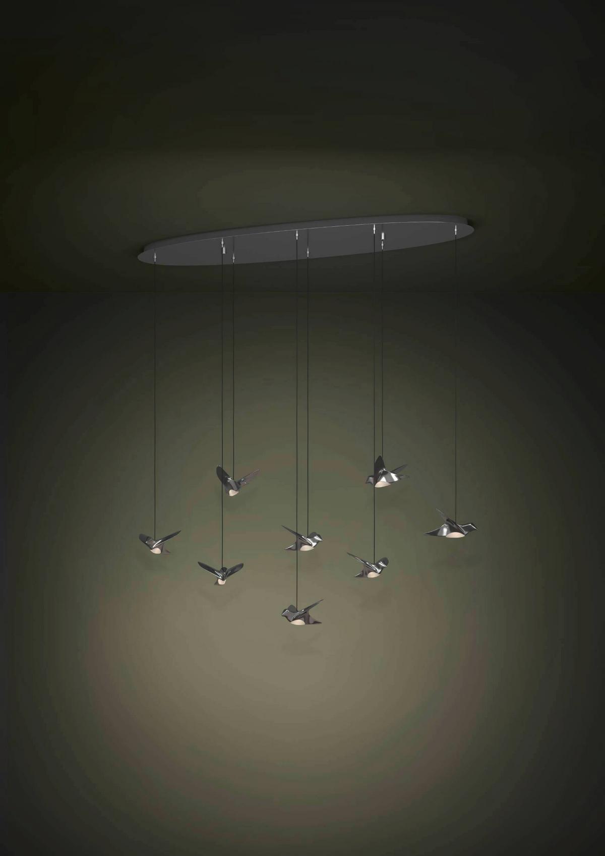 Led-pendelleuchte 390401 Paratebueno 1 - Chromfarben, Design, Kunststoff/Metall (116/26/150cm) - Eglo