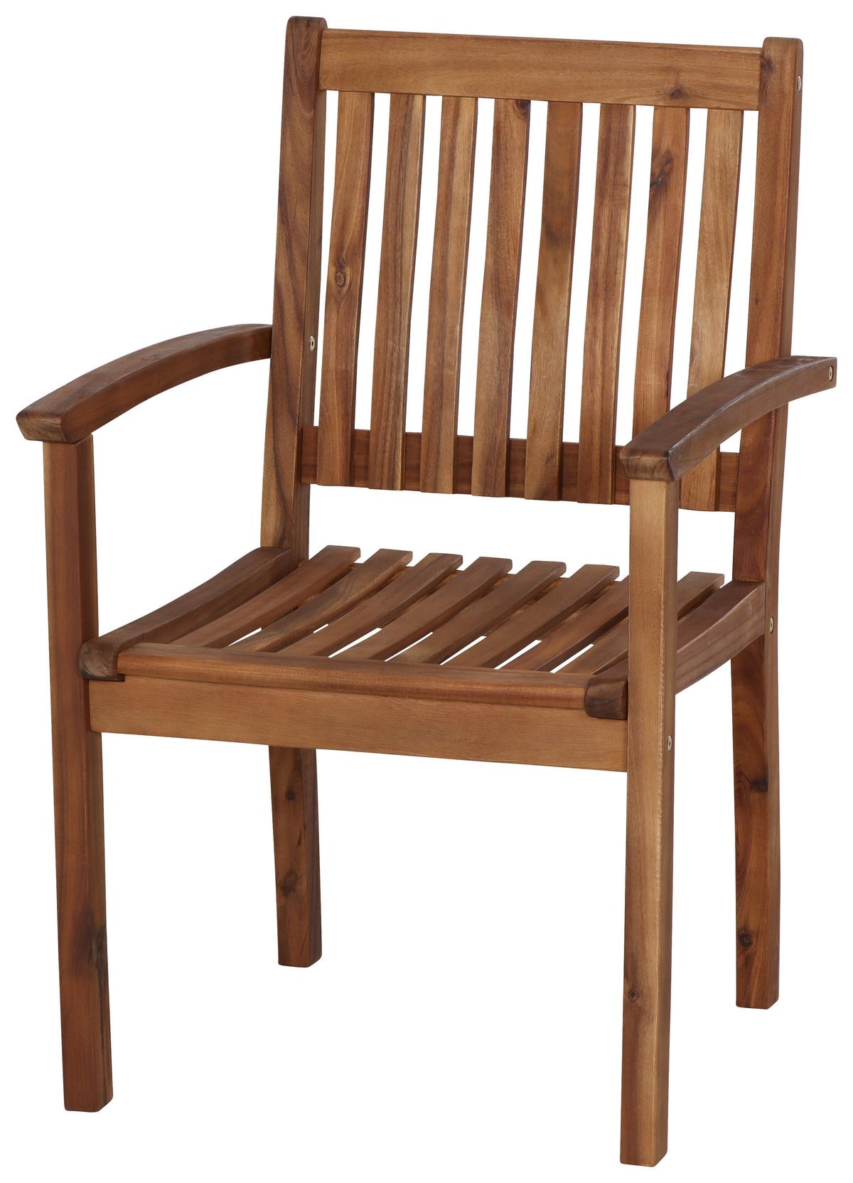 Gartenstuhl 2er Set Akazie klappbar - Akaziefarben, KONVENTIONELL, Holz (59/92,5/62cm) - Siena Garden