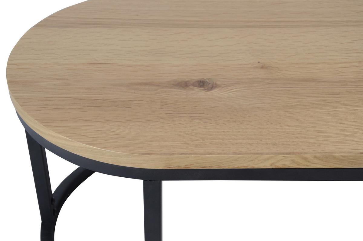 ZESTAW STOLIKÓW KAWOWYCH TROPEA -EXKLUSIV- - kolor dębowy/czarny, Konventionell, materiał drewnopochodny/metal (70/70/42cm) - Stylife