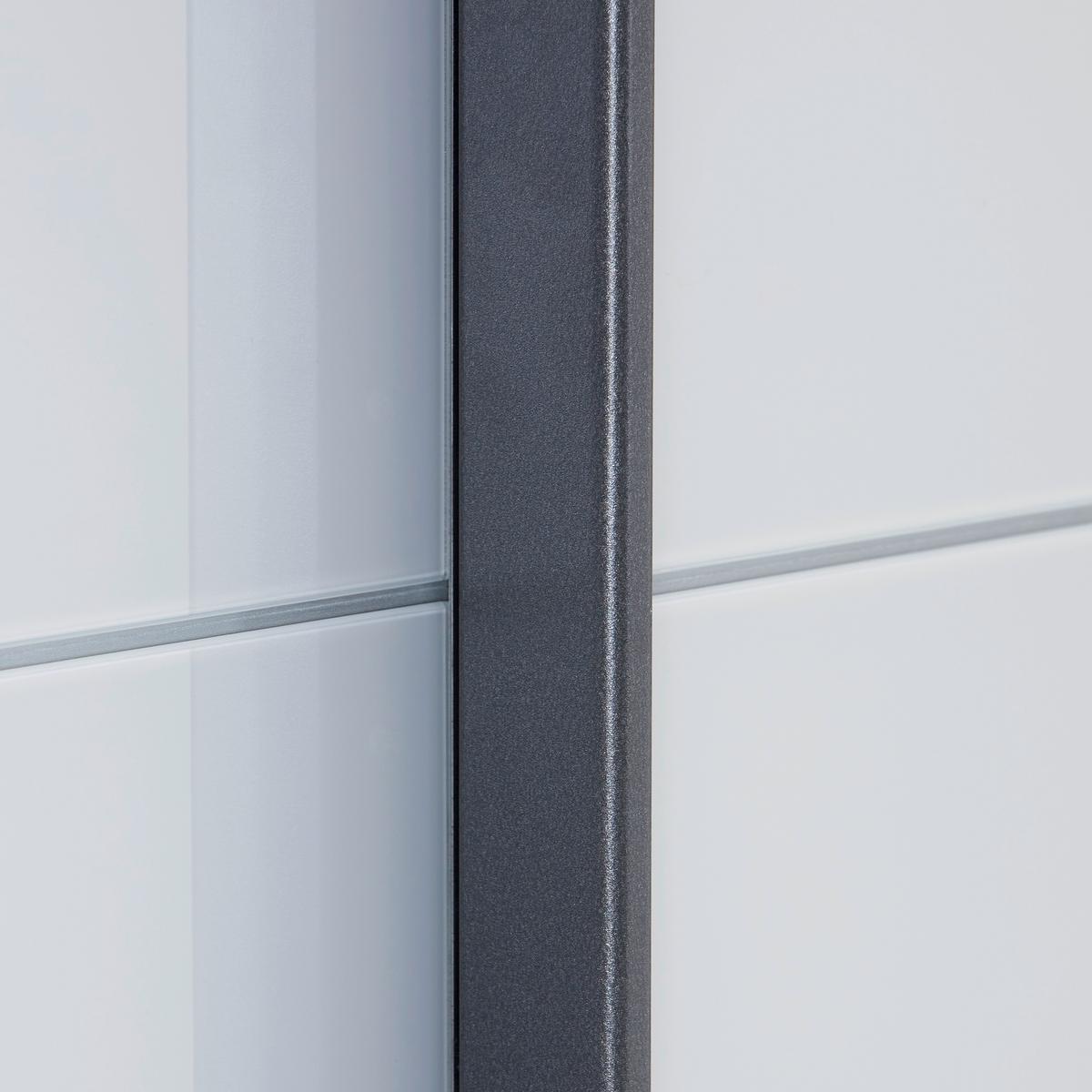 DULAP USI CULISANTE FELDKIRCH - gri închis/gri lucios intens, Modern, sticlă/material pe bază de lemn (271/210/62cm)