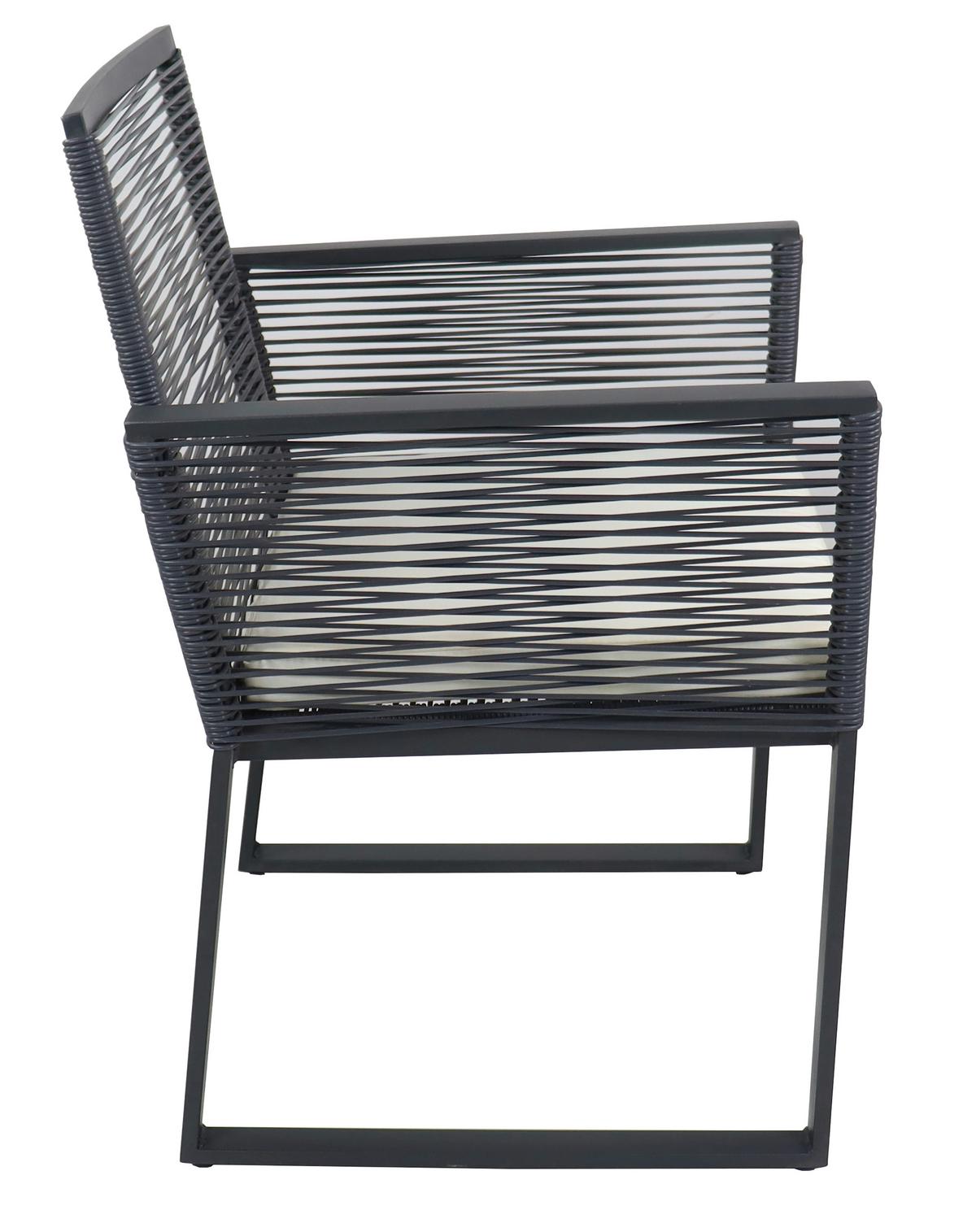 Gartenset Fidola 3-tlg. Schwarz - Schwarz, MODERN, Glas/Kunststoff - MID.YOU