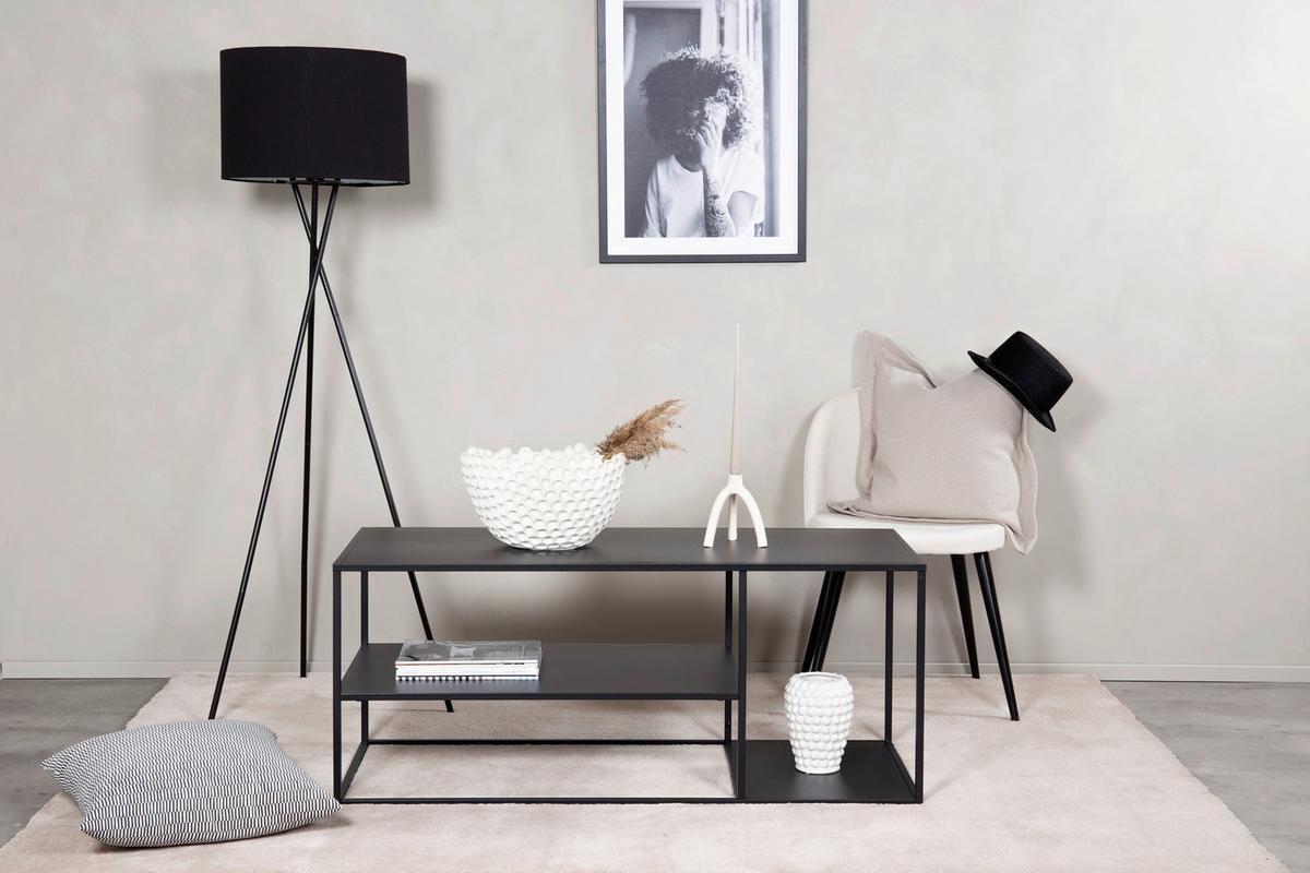 COUCHTISCH STAAL - Schwarz, Design, Metall (120/50/50cm) - Livetastic