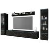 Wohnwand Vera 4-tlg. ca. 240x130 cm Schieferfarben - Schieferfarben/Grau, Design, Glas/Holzwerkstoff (240/130/33cm) - Livetastic
