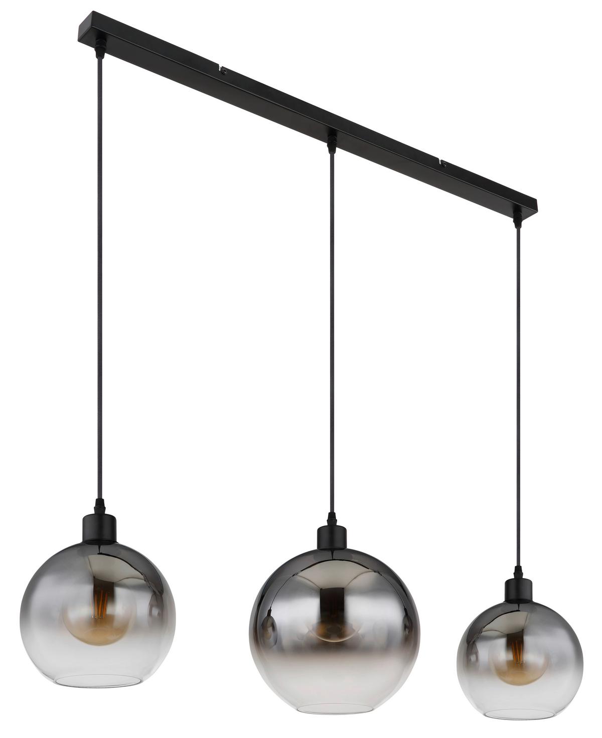 Viseča Svetilka Newcastle - črna, Design, kovina/steklo (95/25/120cm) - Globo