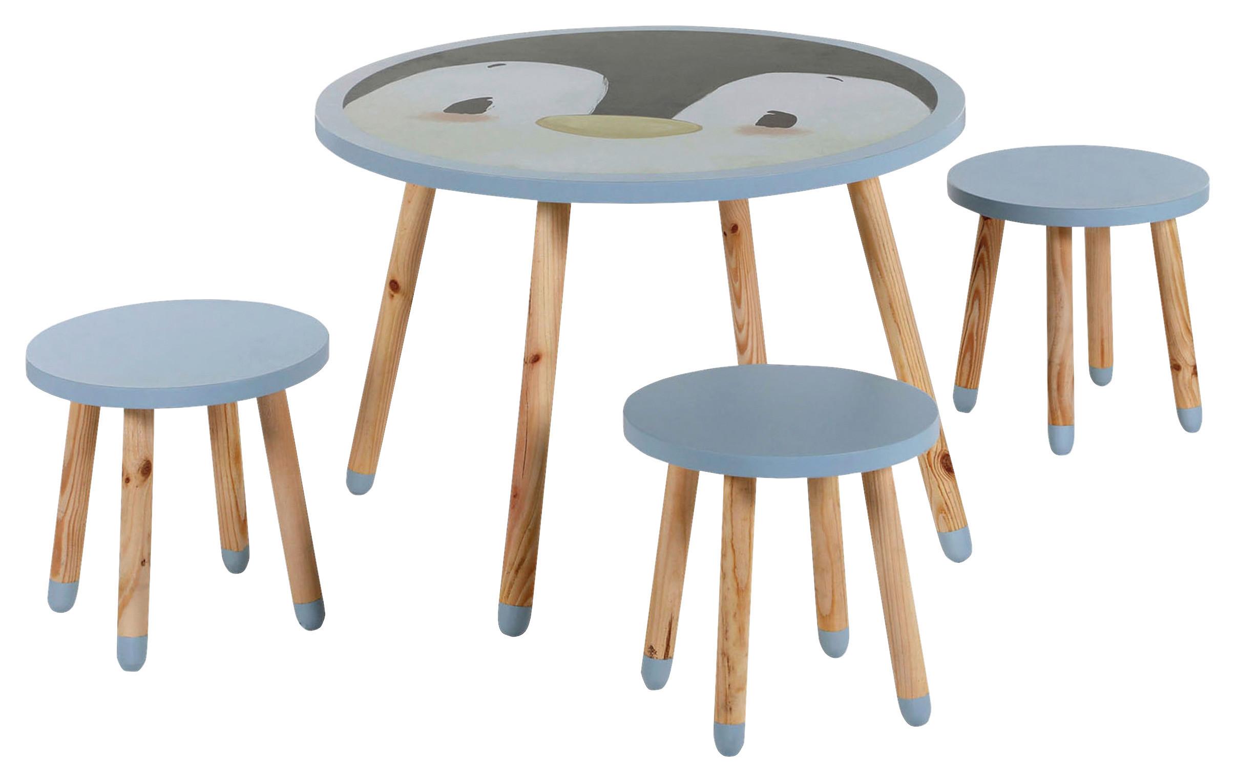 ZESTAW DO SIEDZENIA DLA DZIECI ANOUK - jasnoniebieski, Konventionell, materiał drewnopochodny/drewno