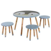 ZESTAW DO SIEDZENIA DLA DZIECI ANOUK - jasnoniebieski, Konventionell, materiał drewnopochodny/drewno
