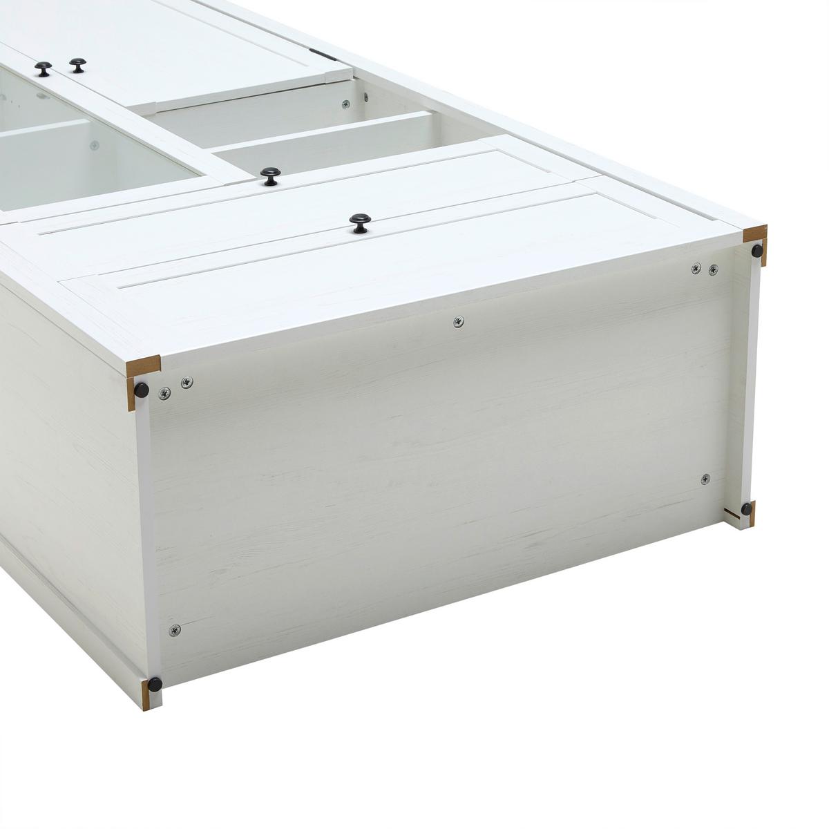 Vitrine Korsika Eichefarben/Weiß - Eichefarben/Schwarz, ROMANTIK / LANDHAUS, Glas/Holzwerkstoff (90/195/43cm) - Mömax