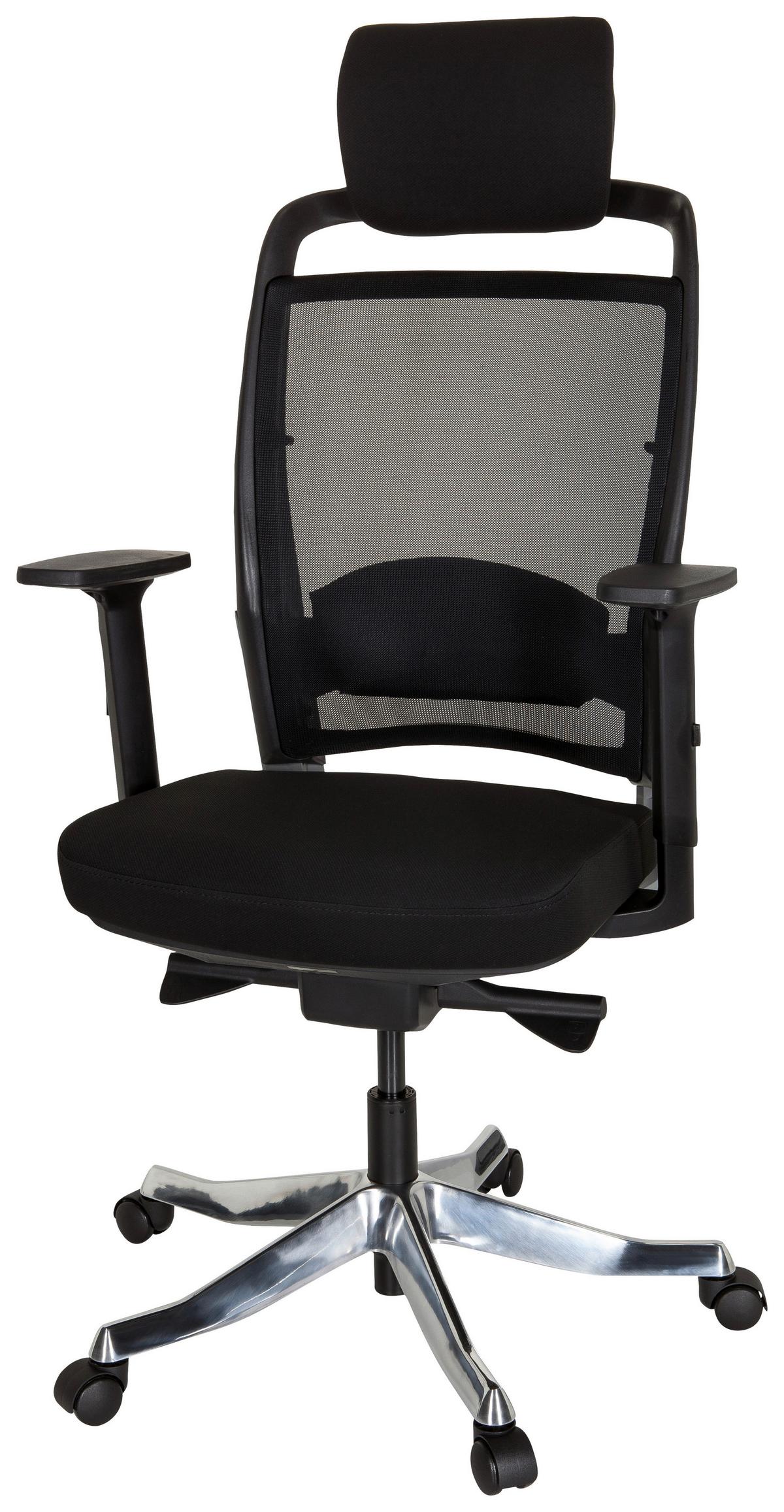 Pisarniški Stol Ikast I, Črna - srebrne barve/črna, Moderno, kovina/umetna masa (68/120/55cm) - MID.YOU