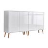 Sideboard Mailand Set 2 Weiß - Weiß Hochglanz/Weiß, MODERN, Holz/Holzwerkstoff (158/86/33cm) - MID.YOU