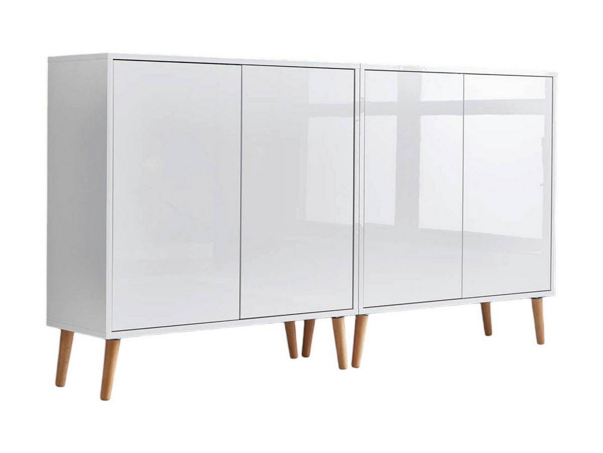 Sideboard Mailand Set 2 Weiß - Weiß Hochglanz/Weiß, MODERN, Holz/Holzwerkstoff (158/86/33cm) - MID.YOU