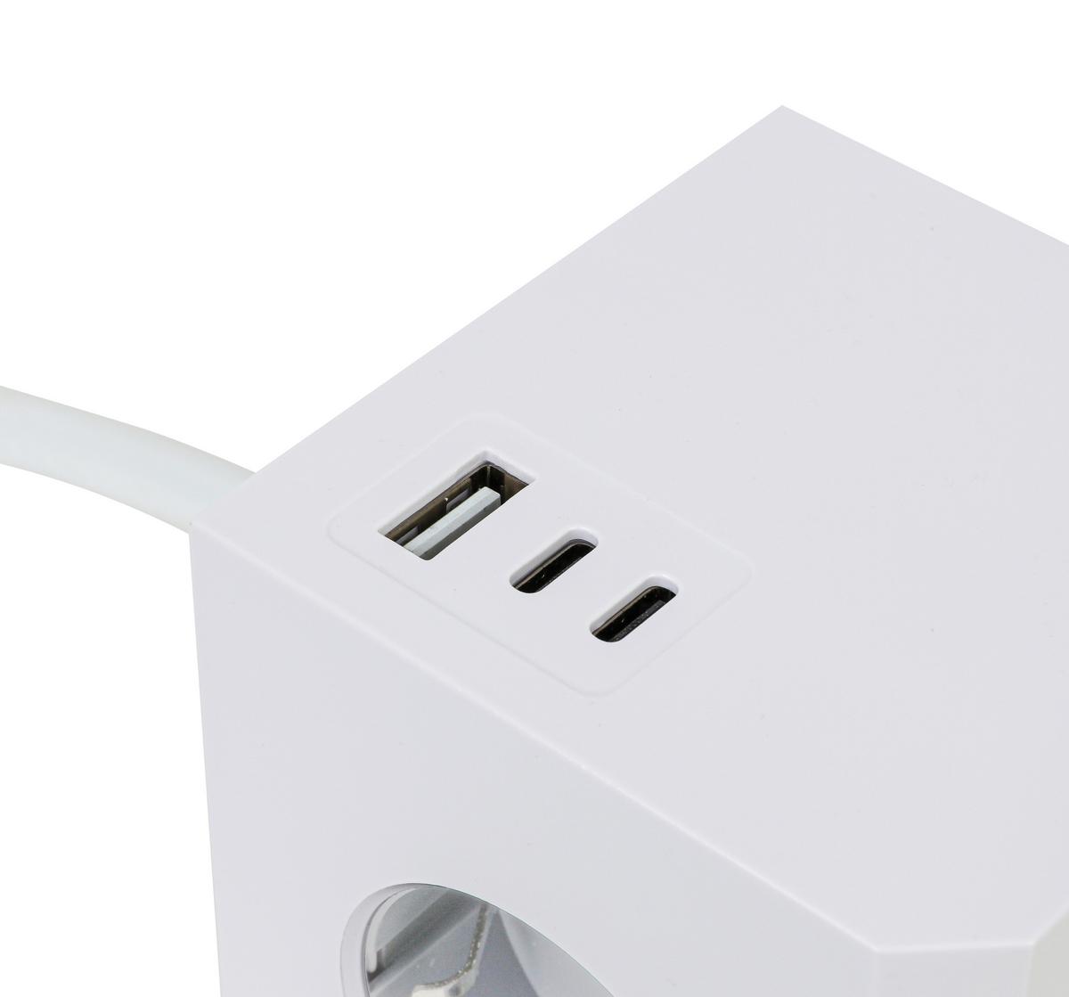 KOSTKA ZASILAJĄCA PLUG BOX - biały, Basics, tworzywo sztuczne (7,5/7,5/7,5cm) - Mican