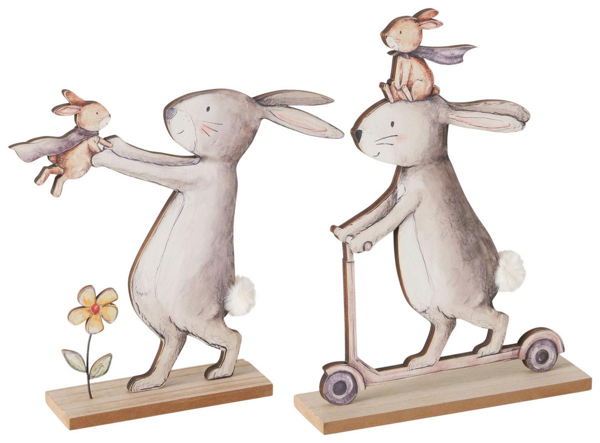 Dekohase Milmy I Creme/Grau - Creme/Grau, Konventionell, Holzwerkstoff/Textil (20,5/5,5/28cm) - Mömax