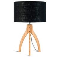 Namizna Svetilka Anna, Črna, Bambus - črna/naravne barve, Trend, tekstil/les (36/54cm) - Good & Mojo