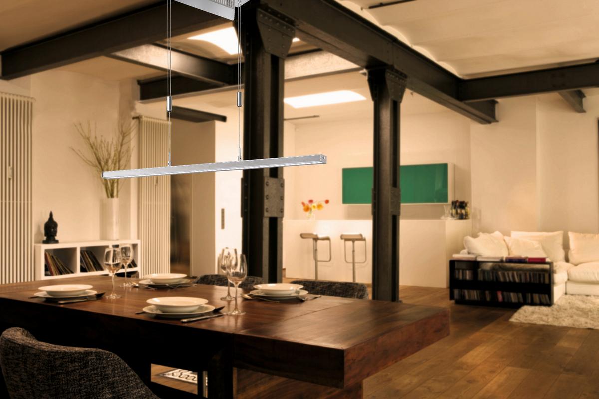 LAMPA WISZĄCA LED 60059 VITAN - kolor niklowy, Lifestyle, metal/szkło (115/7/90-150cm) - Fischer & Honsel