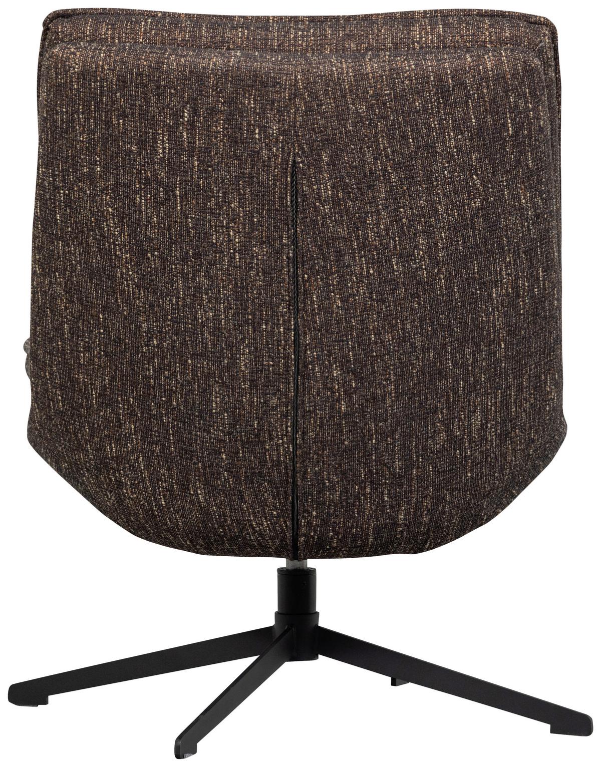 SESSEL Milaro Braun B: 75cm - Schwarz/Braun, Design, Textil/Metall (75/88/94cm) - Livetastic