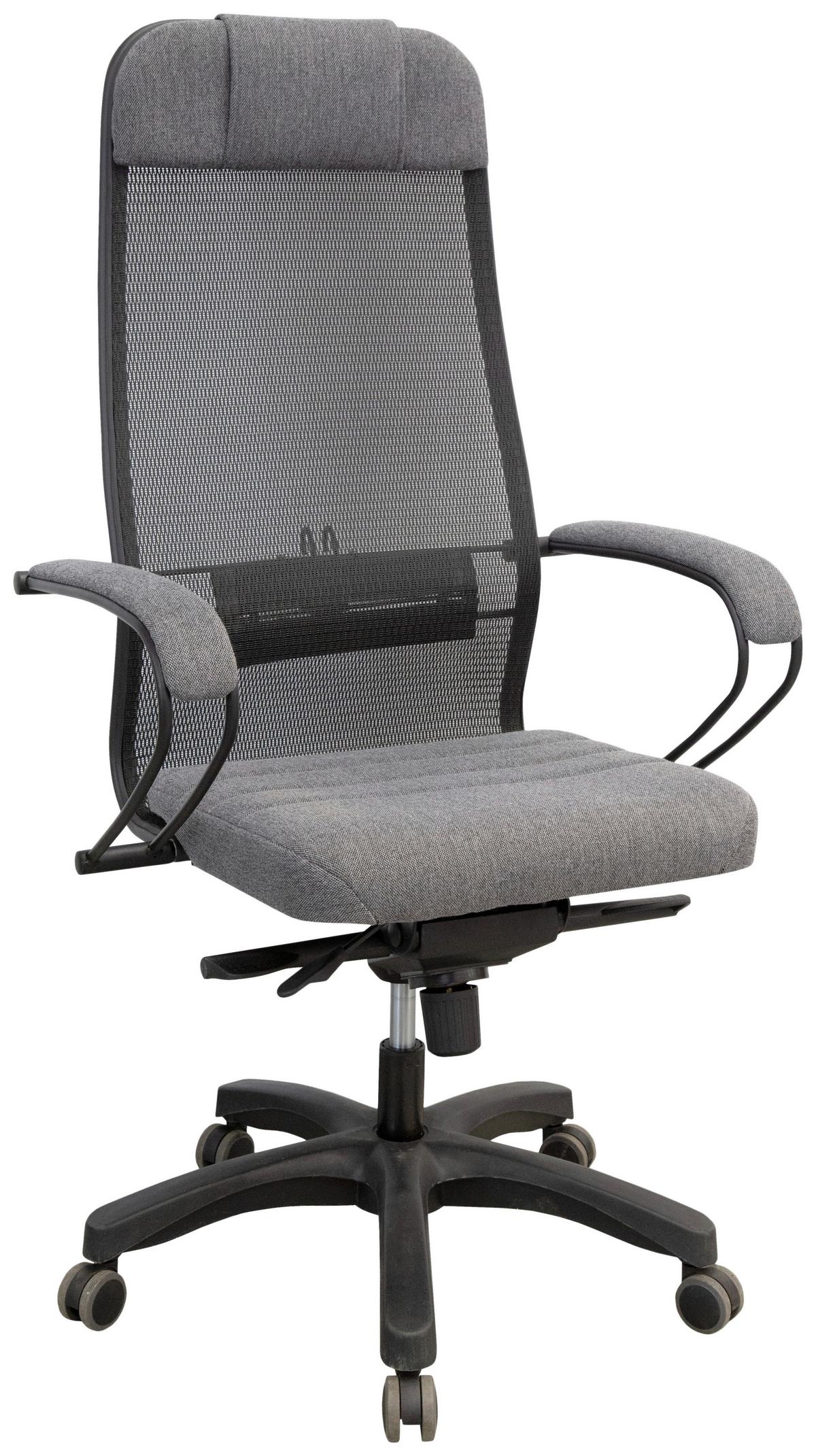 Chefsessel Zora I Comfort in Dunkelgrau - Dunkelgrau/Schwarz, Modern, Textil/Metall (68/124-134/71cm) - Premium Living