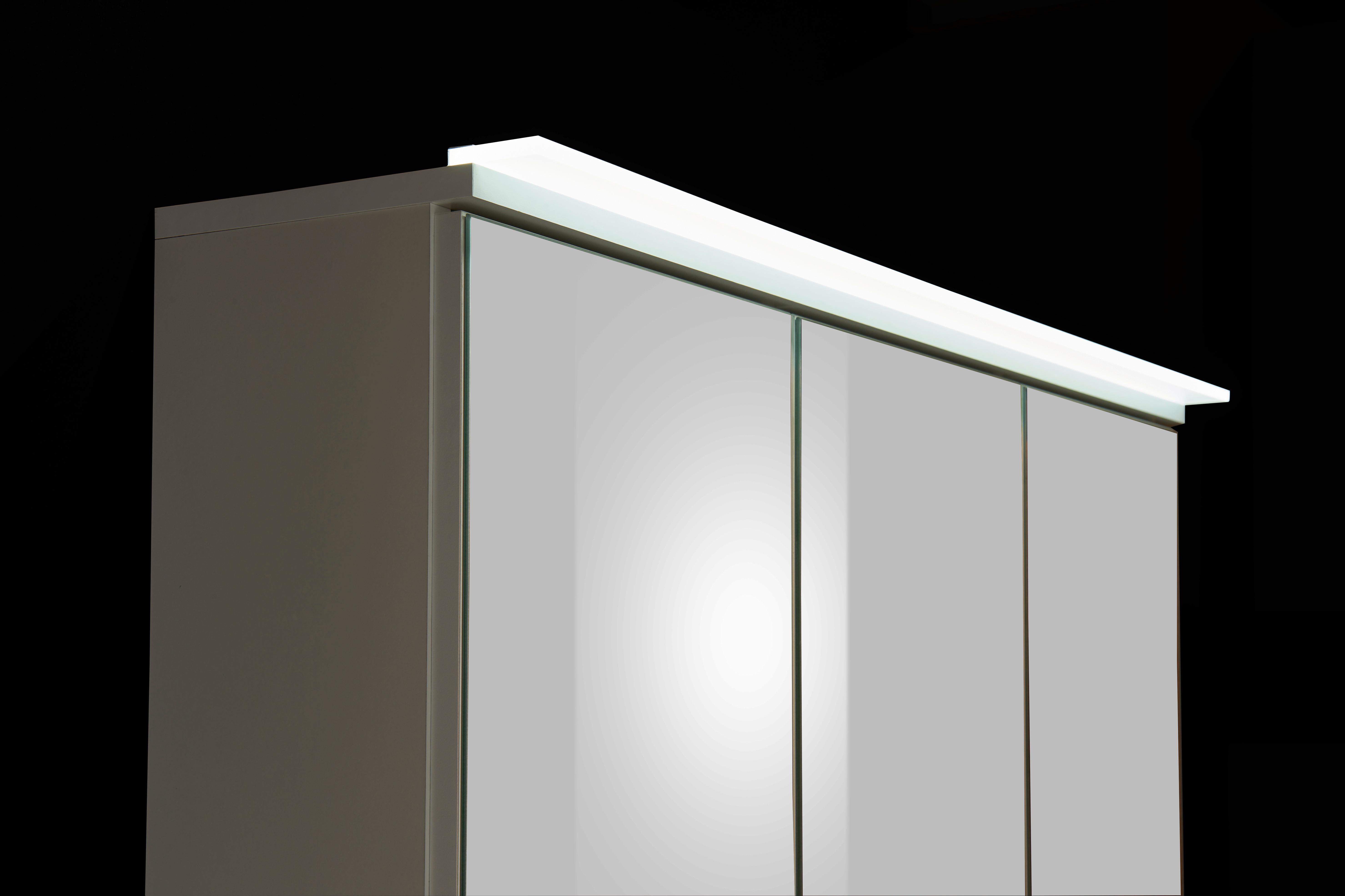 Spiegelschrank Four in Weiss - Weiss, Modern, Glas/Holzwerkstoff (80/68/23cm) - Mömax