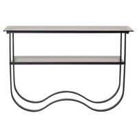 BEISTELLTISCH WAVY - Schwarz, Design, Glas/Metall (117/33,5/76cm) - Livetastic