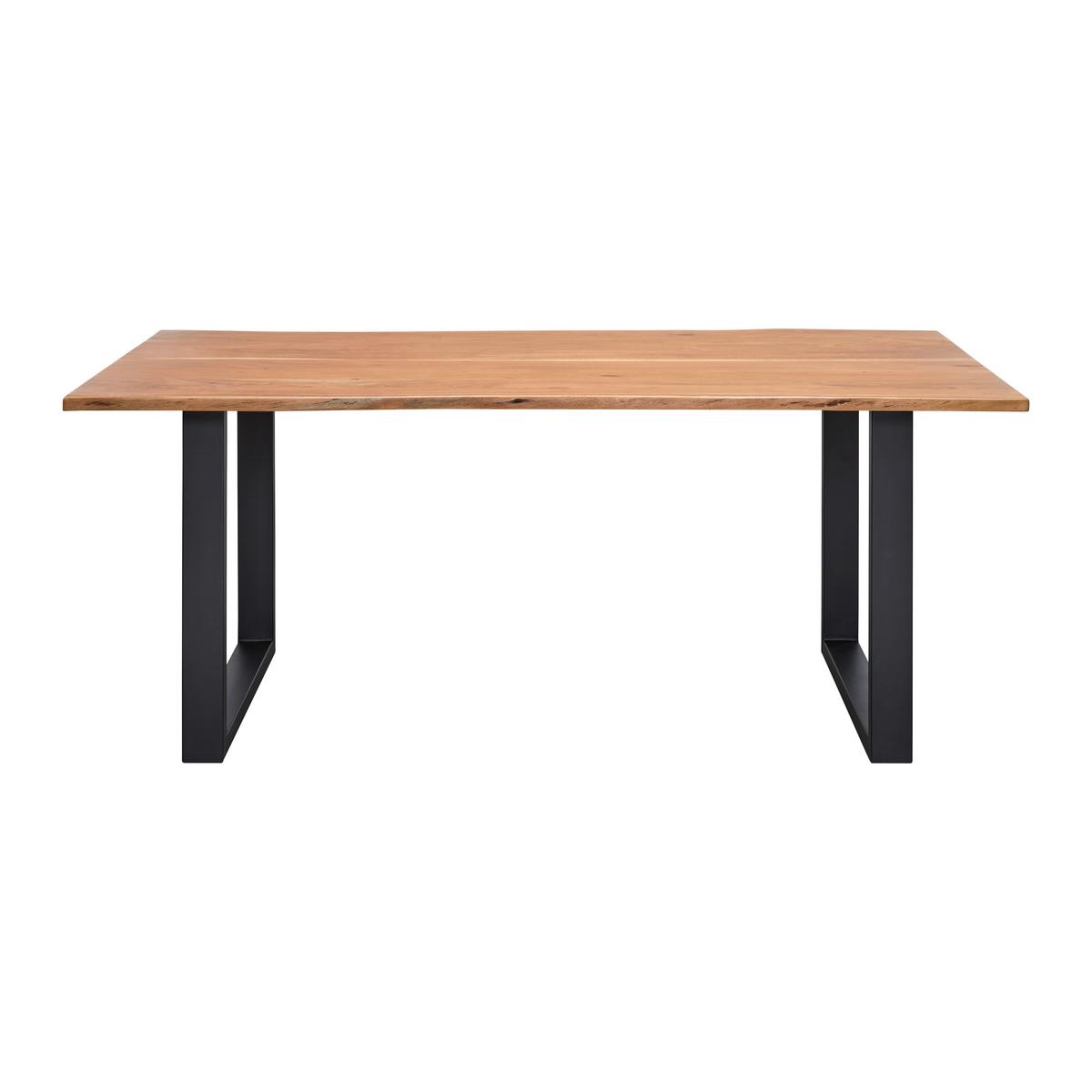 Esstisch Holz, massiv ''Malmo'' ca.180x90 cm, Akazie - Schwarz/Akaziefarben, Modern, Holz/Metall (180/90/76cm) - Bessagi Home