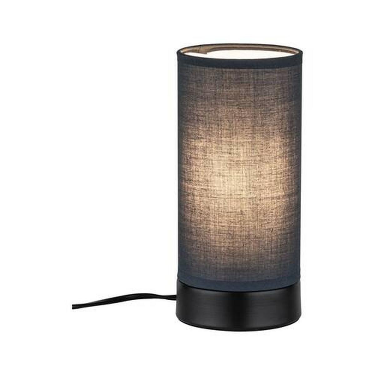 Tischleuchte Pia in Grau/Schwarz max. 25 Watt - Schwarz/Grau, Design, Textil/Metall (10/21cm) - Paulmann