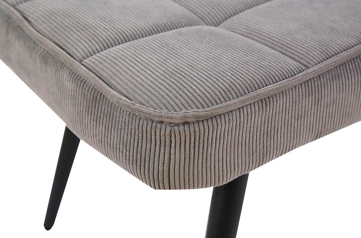 Hocker Uta Grau Cord - Schwarz/Grau, MODERN, Holzwerkstoff/Textil (41/39/59cm) - MID.YOU