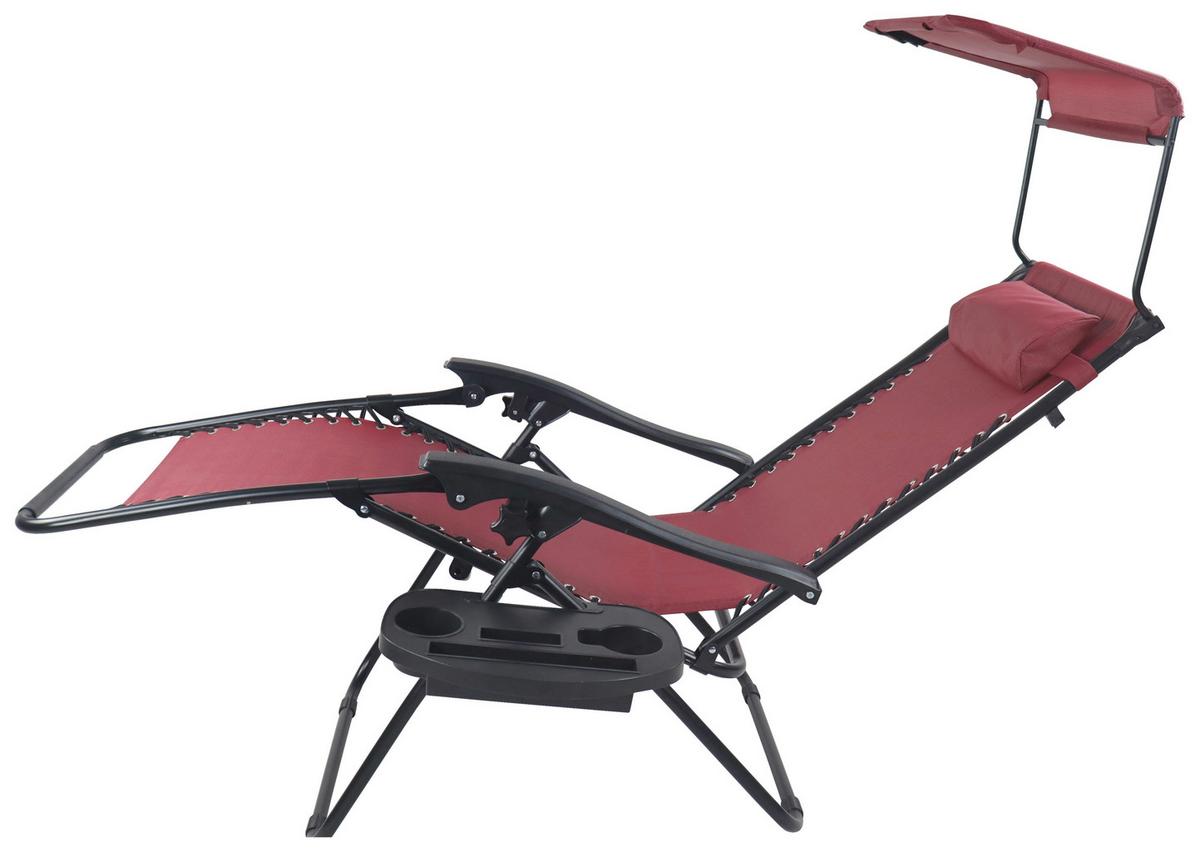 GARTENLIEGE MALTOSA XL - Rot, Modern, Textil/Metall (51/133/91cm) - Gardenson