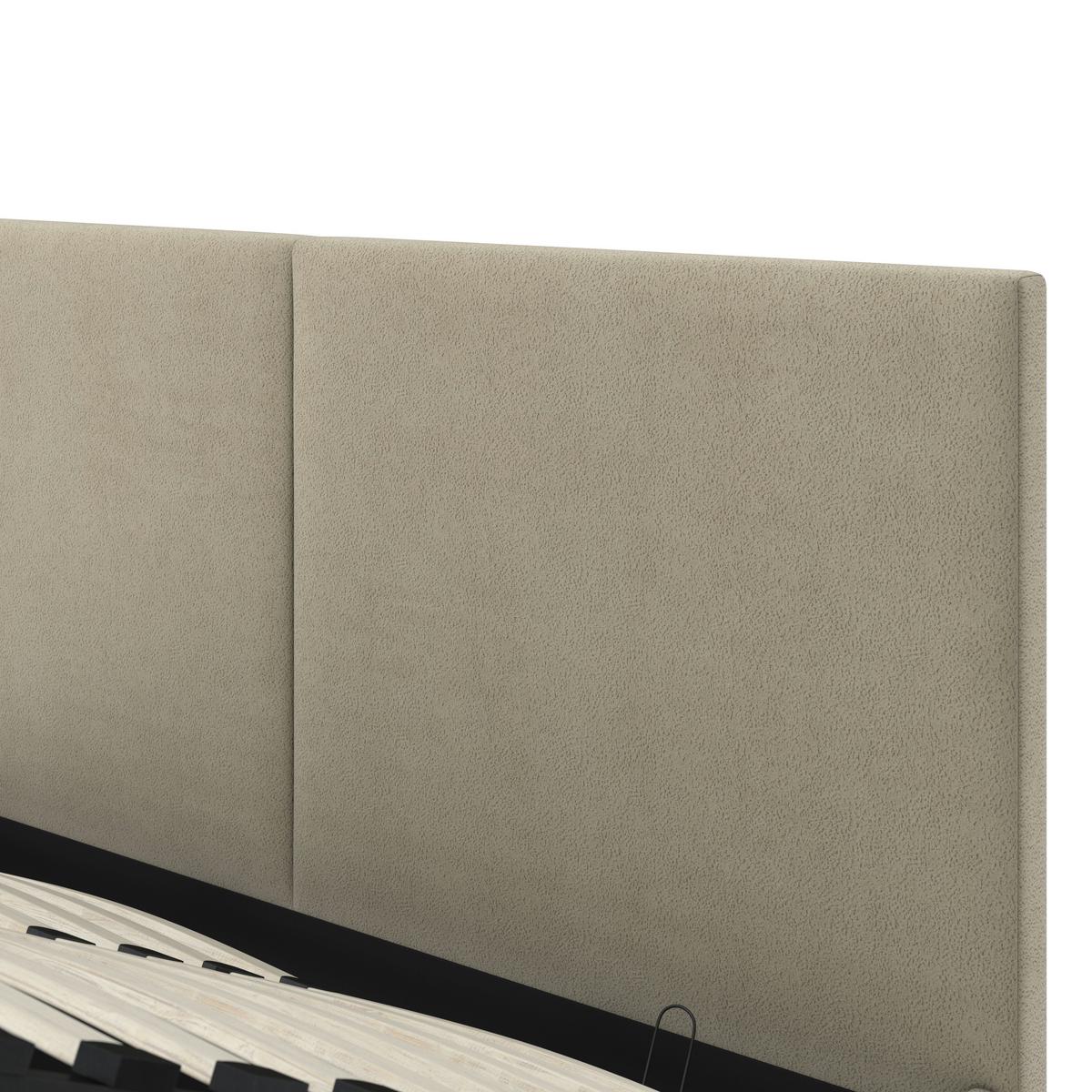 Pat tapițat Serena 180x200 cm Taupe - taupe/negru, Modern, lemn/metal (180/200cm) - Bessagi Home
