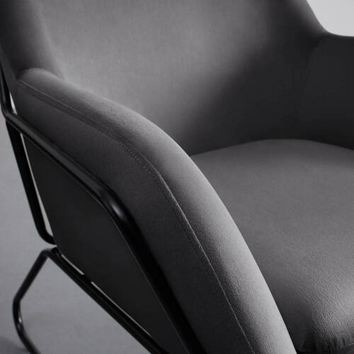 Sessel Kezia Dunkelgrau Samt - Dunkelgrau/Schwarz, MODERN, Textil/Metall (71/84/79cm) - Bessagi Home