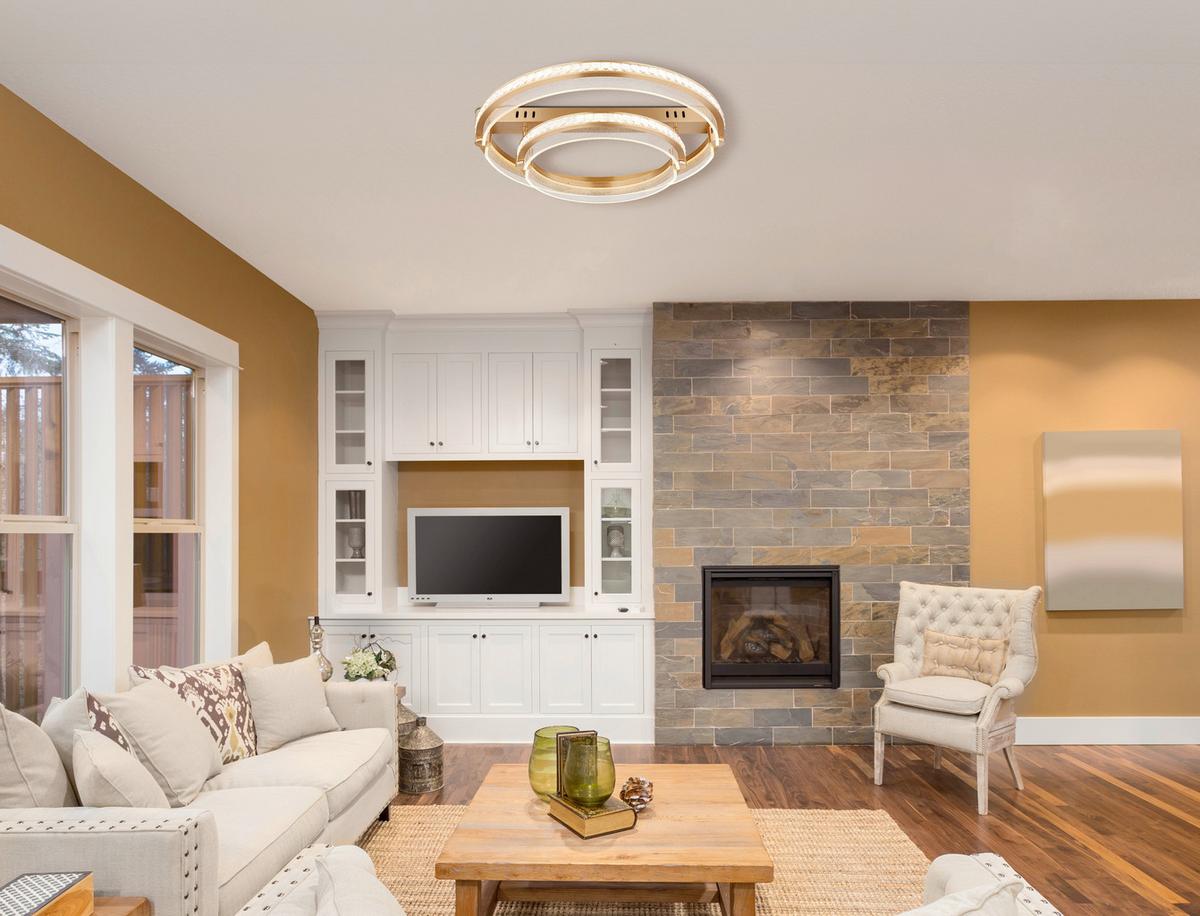 LED Mennyezeti Lámpa 67196-78 Blondie - aranyszínű/átlátszó, Design, műanyag/fém (60/17cm)