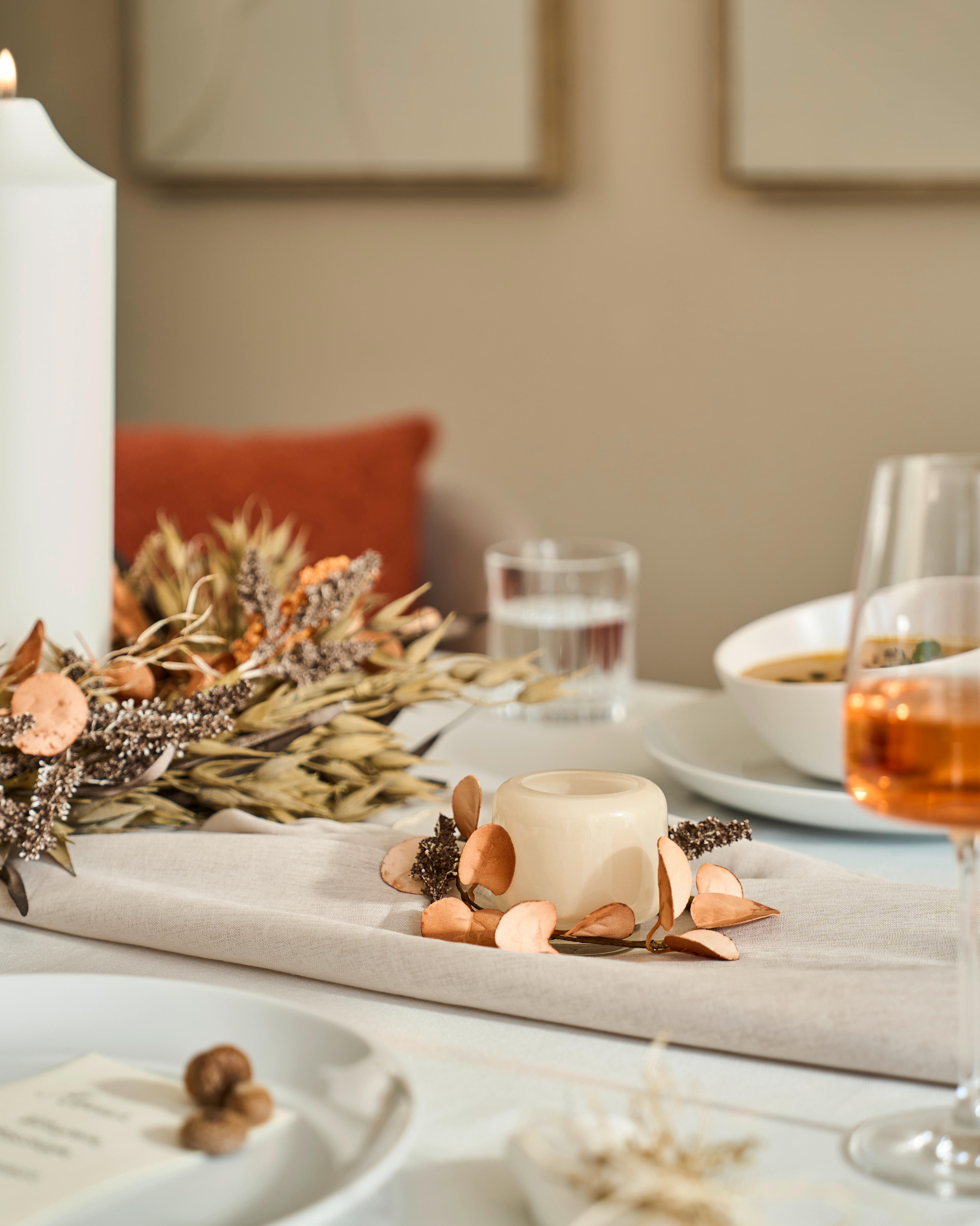 Windlicht Glow in Creme - Creme, KONVENTIONELL, Glas (7/6,5cm) - Modern Living
