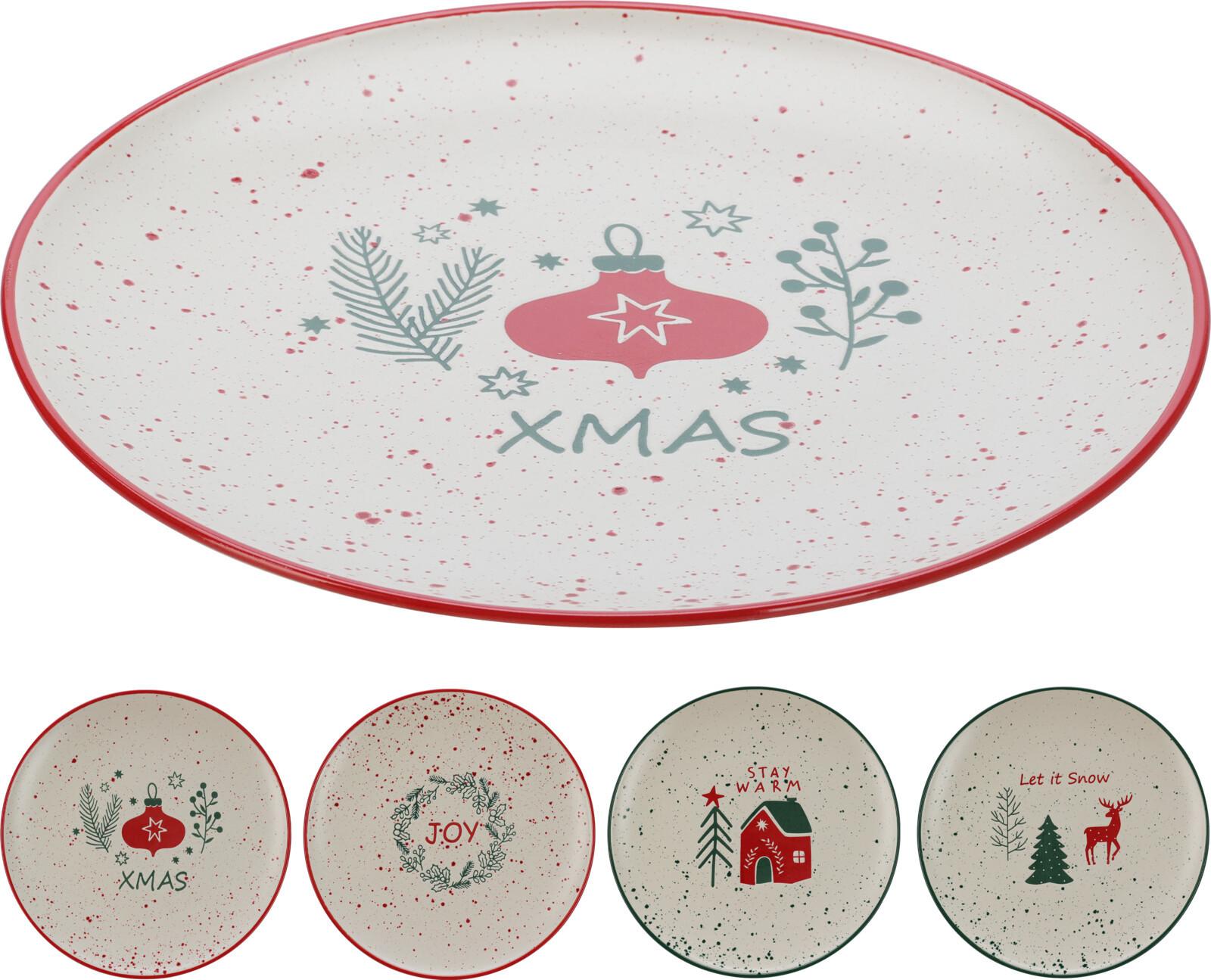 Farfurie cca. 26,5 cm Blis - alb/verde, Basics, ceramică (20cm)