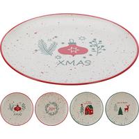 Farfurie cca. 26,5 cm Blis - alb/verde, Basics, ceramică (20cm)