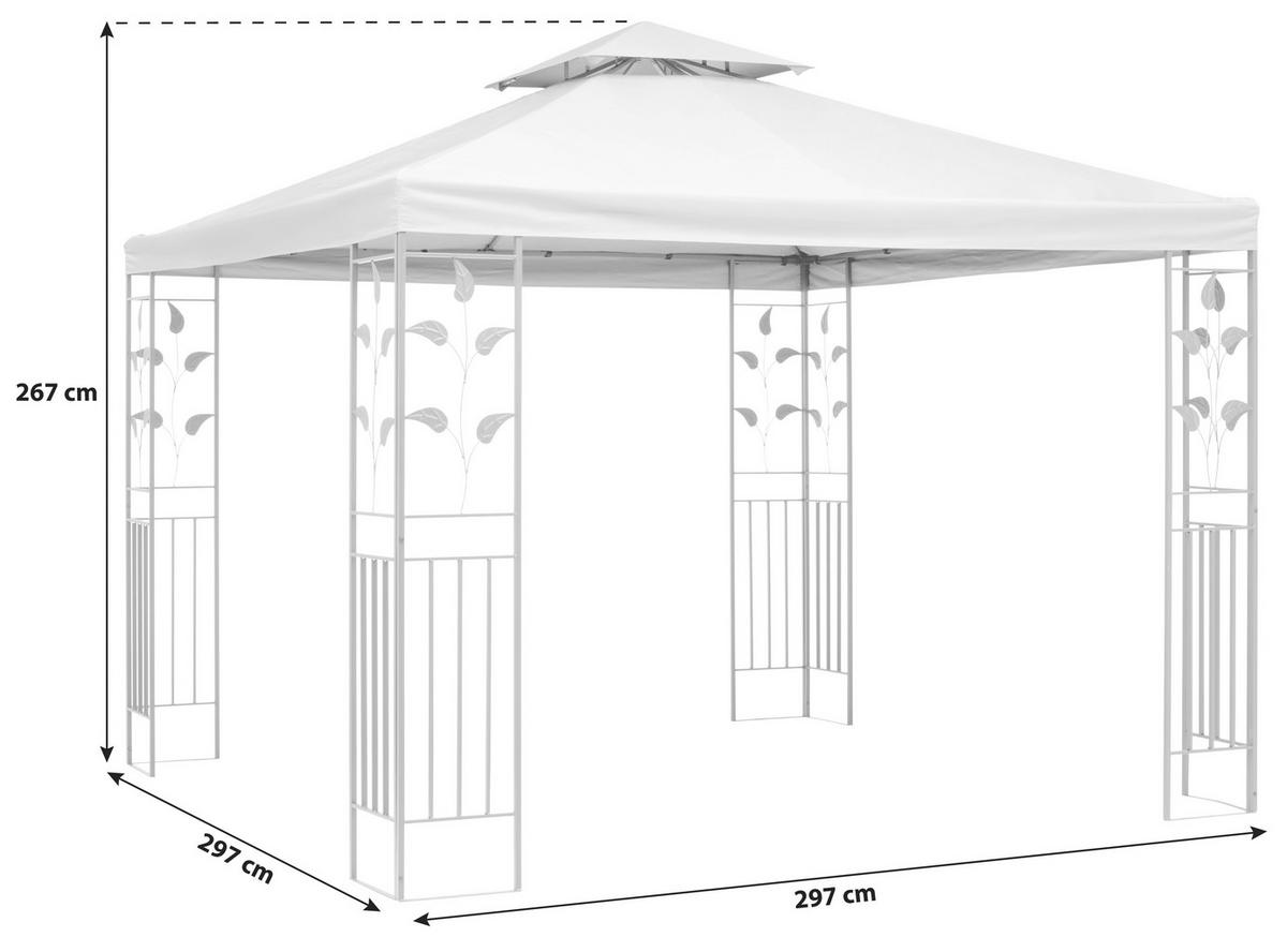 Paviljon Manila, Temno Siva - temno siva/antracit, Moderno, kovina/tekstil (297/267/297cm) - Modern Living