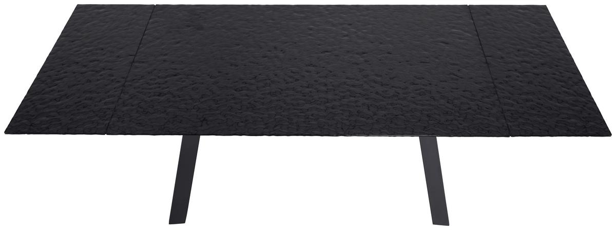 Ausziehtisch Bruno Schwarz - Schwarz, Lifestyle, Glas/Metall (160-240/90/76cm) - Premium Living