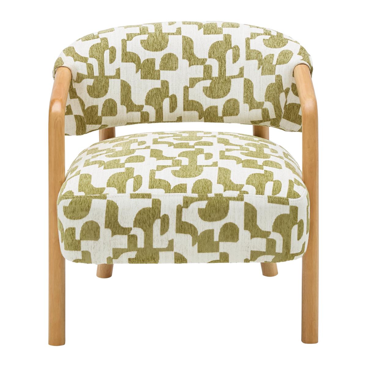 Armlehnsessel Joris Grün/Naturfarben - Naturfarben/Grün, LIFESTYLE, Holz/Textil (71/67/71cm) - Mömax