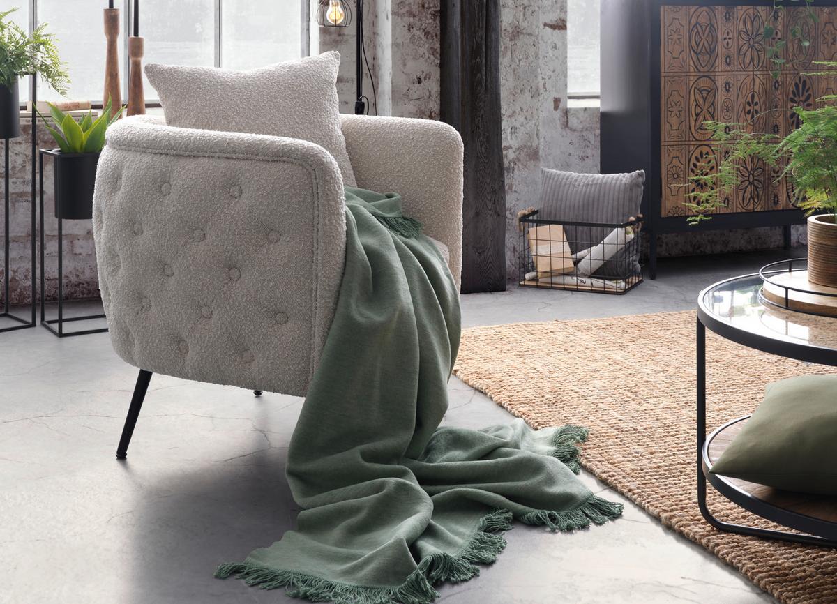 Zierkissen Cordi in Grau ca. 45x45cm - Grau, KONVENTIONELL, Textil (45/45cm) - Modern Living