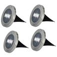 Solarleuchte Erdi max. 0,006 Watt, 4er Set - Edelstahlfarben, Metall (12/13cm) - Modern Living Solarleuchte Erdi max. 0,006 Watt, 4er Set - Edelstahlfarben, Metall (12/13cm) - Modern Living
