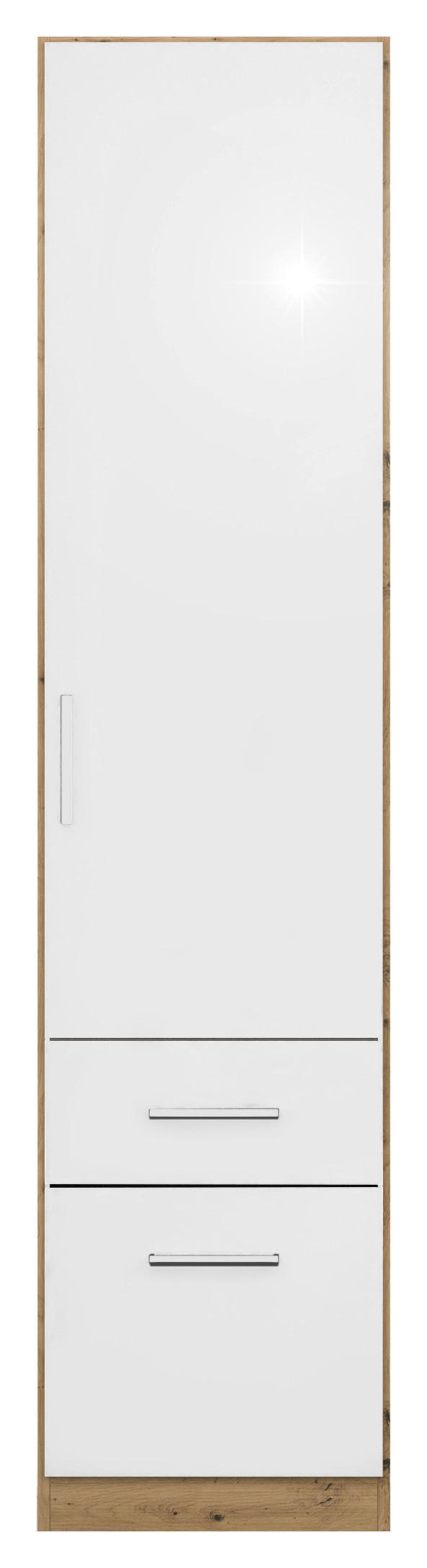 Ormar S Klasičnim Vratima Berlin - hrast Artisan/bijela visoki sjaj, Moderno, drvni materijal/plastika (47/210/54cm) - Modern Living