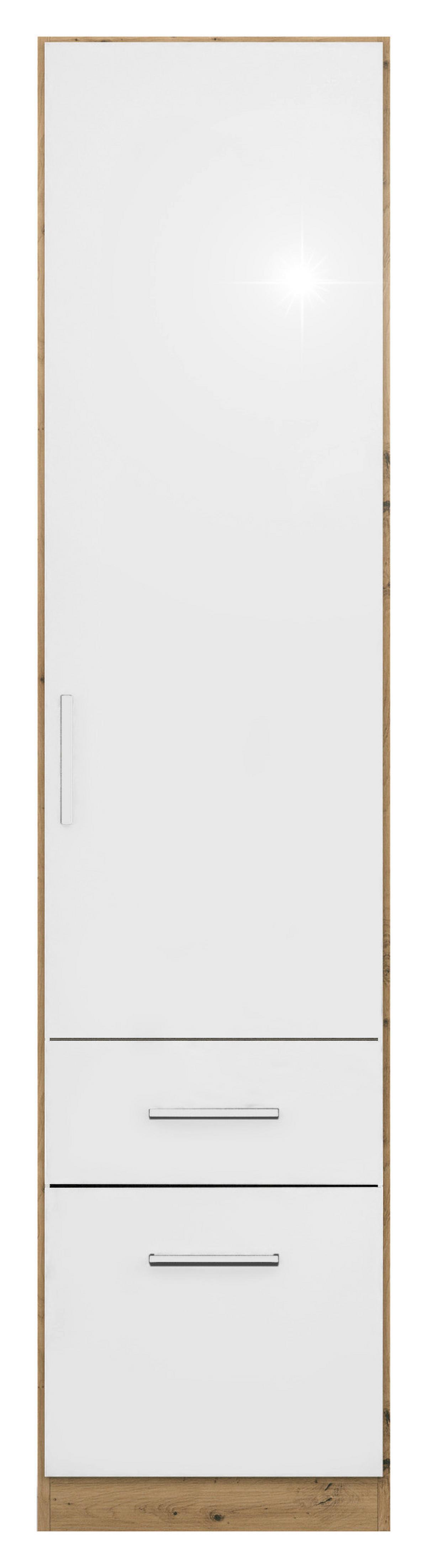 Ormar S Klasičnim Vratima Berlin - hrast Artisan/bijela visoki sjaj, Moderno, drvni materijal/plastika (47/210/54cm) - Modern Living