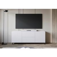Nizka Omarica Phuket, Bela, Rebrasto - črna/bela, Trend, umetna masa/leseni material (180/69,4/39cm) - Livetastic