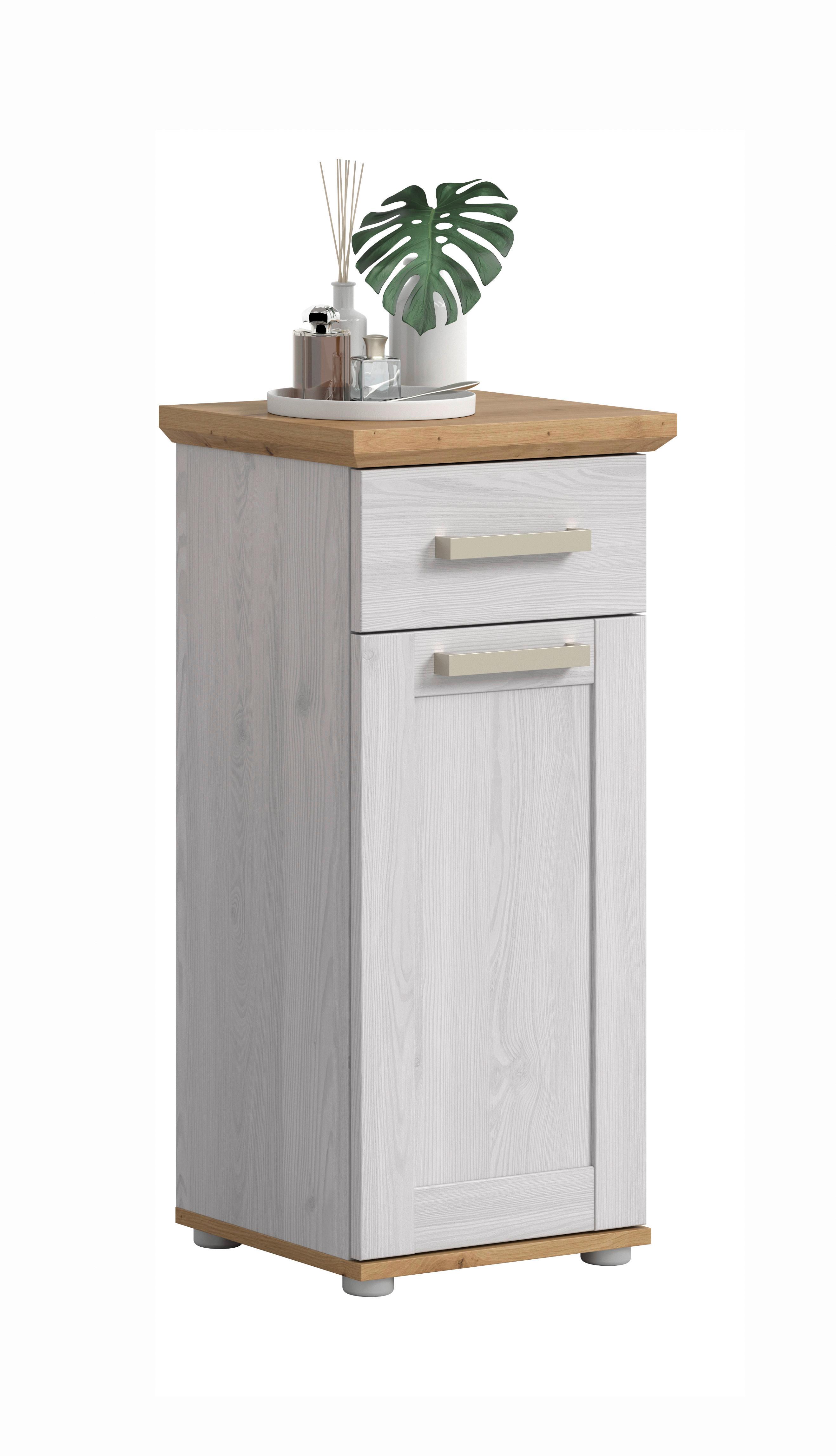 Midischrank Verona Lärchenfarben/Eiche Artisan - Silberfarben/Lärchefarben, Trend, Holzwerkstoff/Kunststoff (39/85/34cm) - MID.YOU