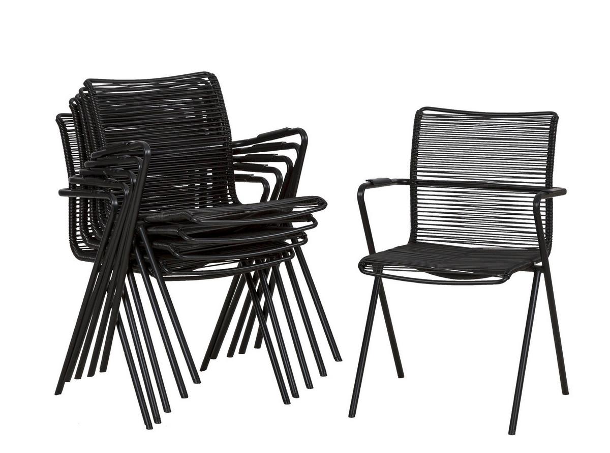 Vrtni Stol Alpha Rope, 6-Delni Set, Antracit - črna/antracit, Basics, kovina/umetna masa (55/57/83cm) - Acamp