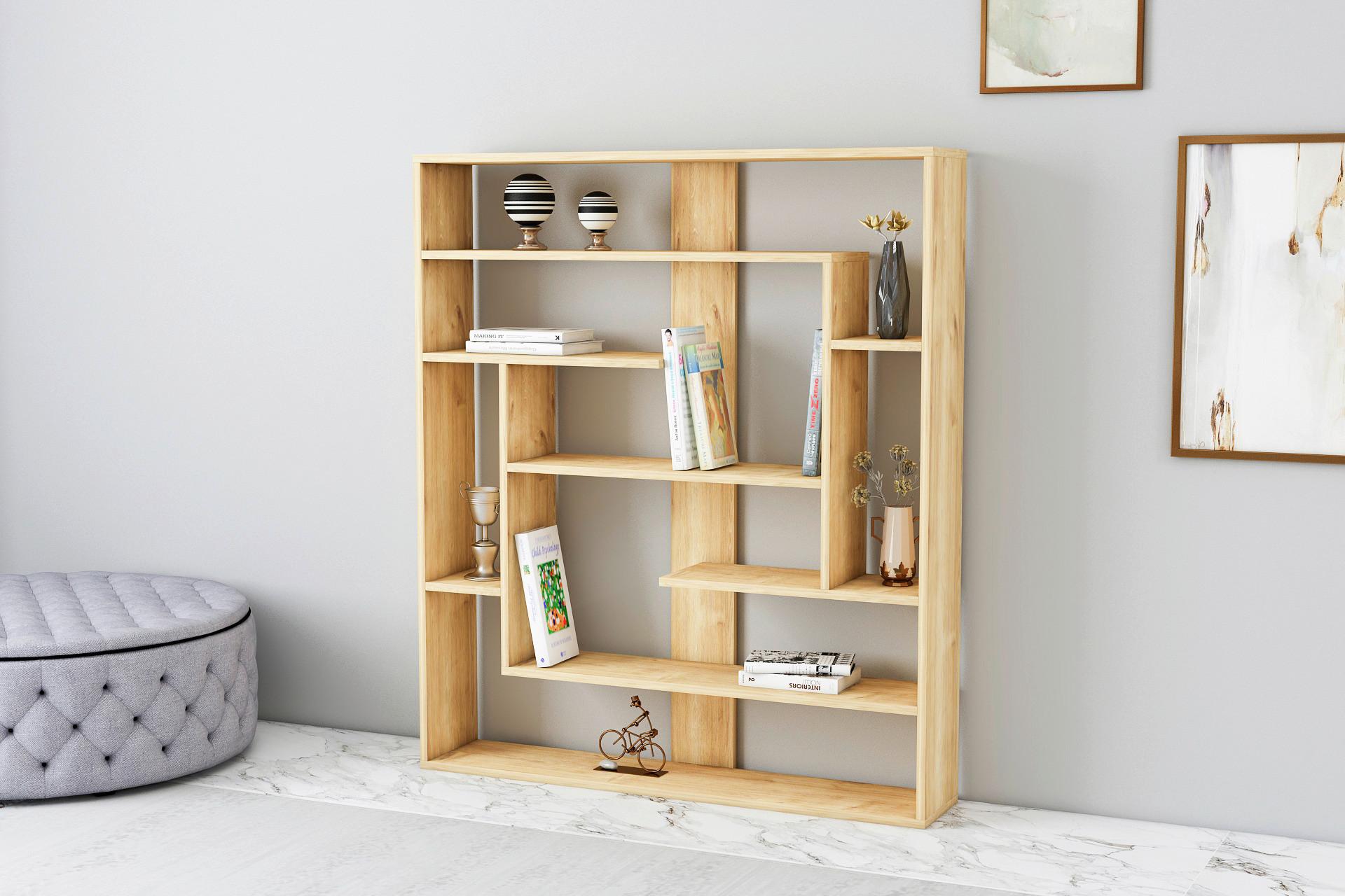 Regal Poseidon - barve hrasta, Design, leseni material (114/132/22cm) - Livetastic