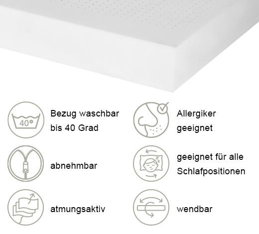 Kaltschaummatratze Luxus 29 H2/3 ca. 140x200cm - Weiß, Basics, Textil (140/200cm) - MID.YOU