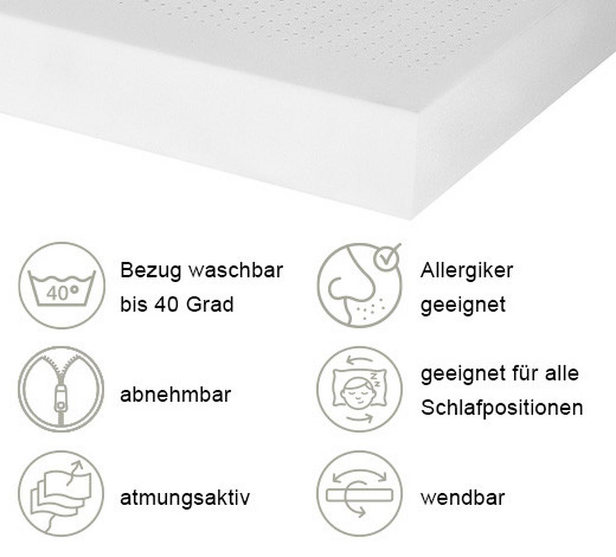 Kaltschaummatratze Luxus 29 H2/3 ca. 100x200cm - Weiß, Basics, Textil (100/200cm) - MID.YOU