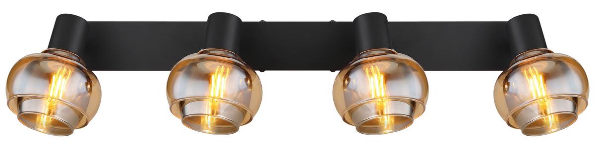 STRAHLER 54309-4B - Schwarz, Basics, Glas/Metall (56/10,5/13,5cm) - Globo